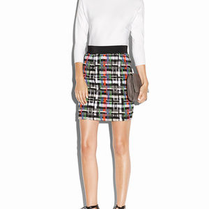 NWT Milly Tweed Zip Back Skirt ZERO